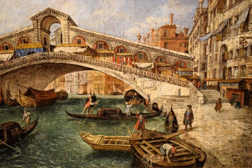 Venise, le Pont du Rialto - Maître vénitien du XVIIIe siècle - Louis XVI